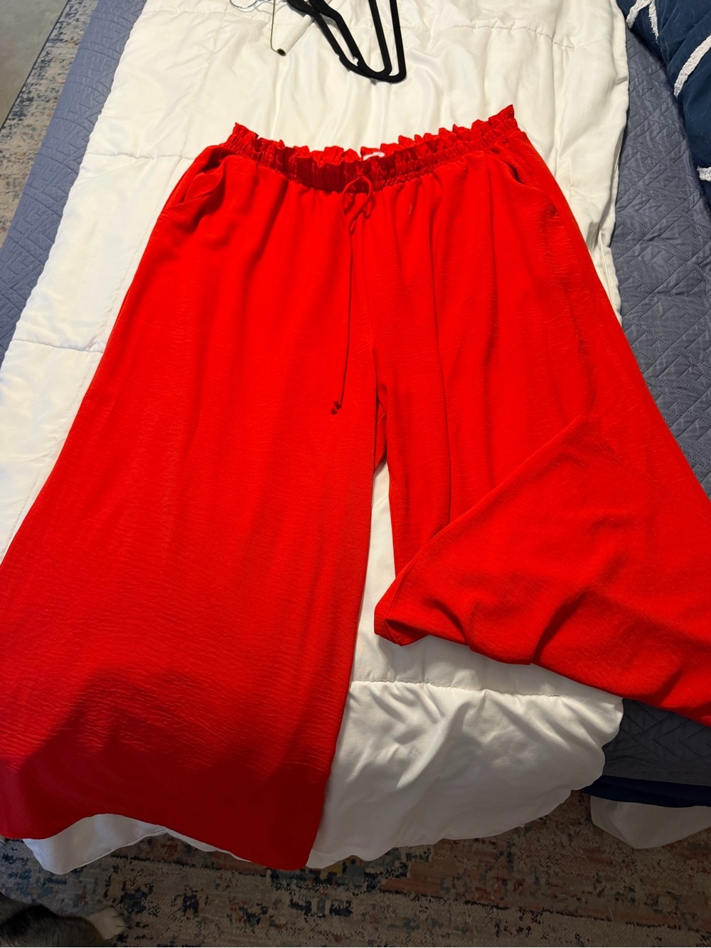 Chic Soul Vibrant Red Wide-Leg Lounge Pants
